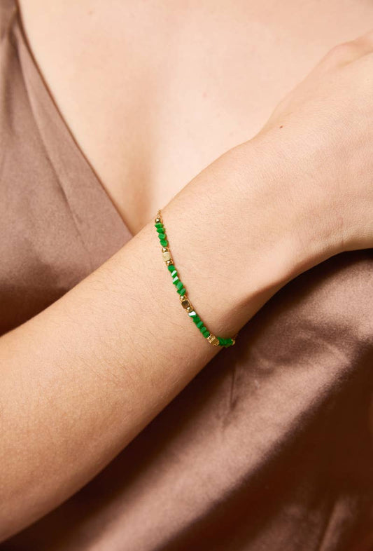 Stainless steel bracelet with colored stones 324AQ72