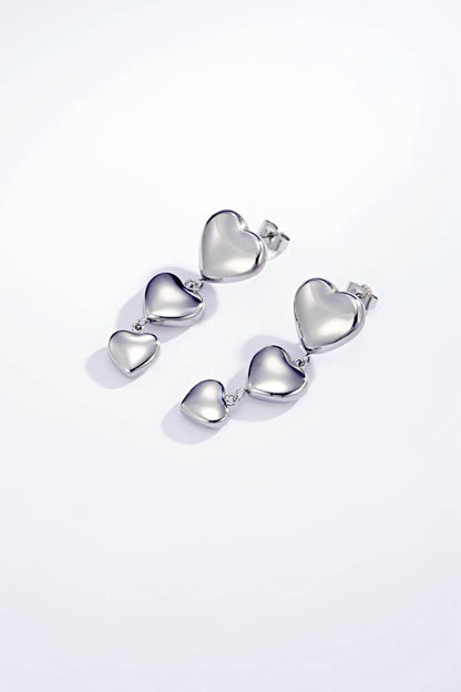 Boucles d'oreilles pendantes cœurs 124YC05