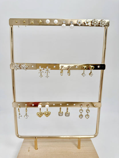 Set de 12 boucles d'oreilles en acier inoxydable SET248
