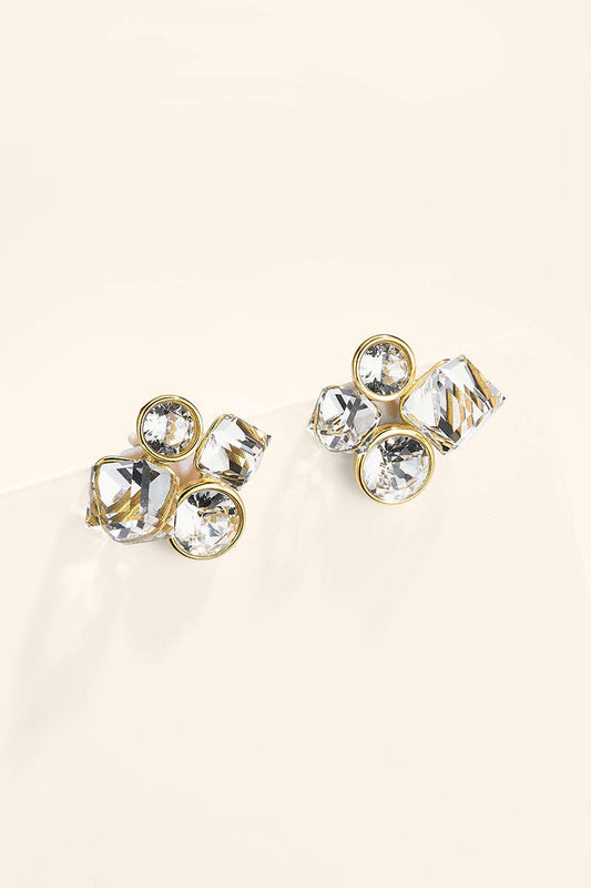 Boucles d’oreilles géométriques en acier 124AQ789