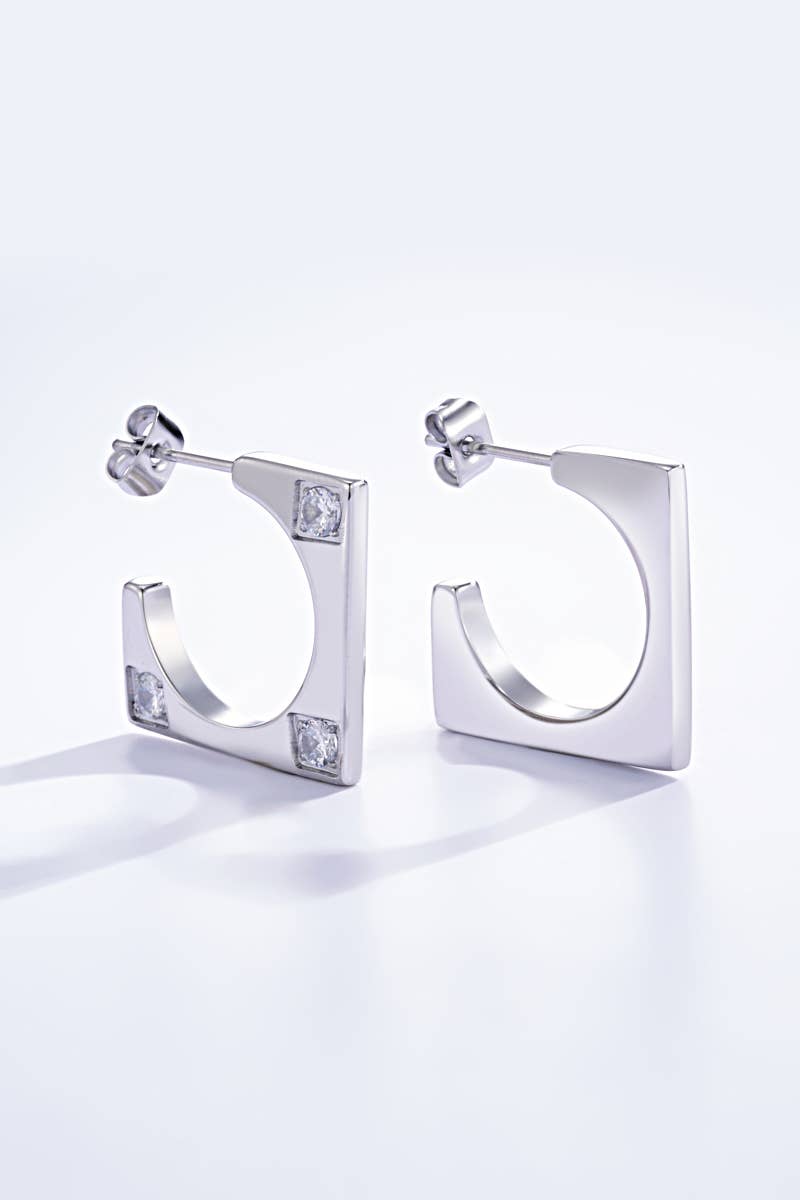 Boucles d'oreilles demi créoles en acier inoxydable 124AQ148