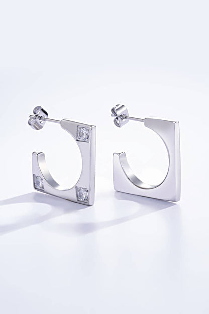 Boucles d'oreilles demi créoles en acier inoxydable 124AQ148