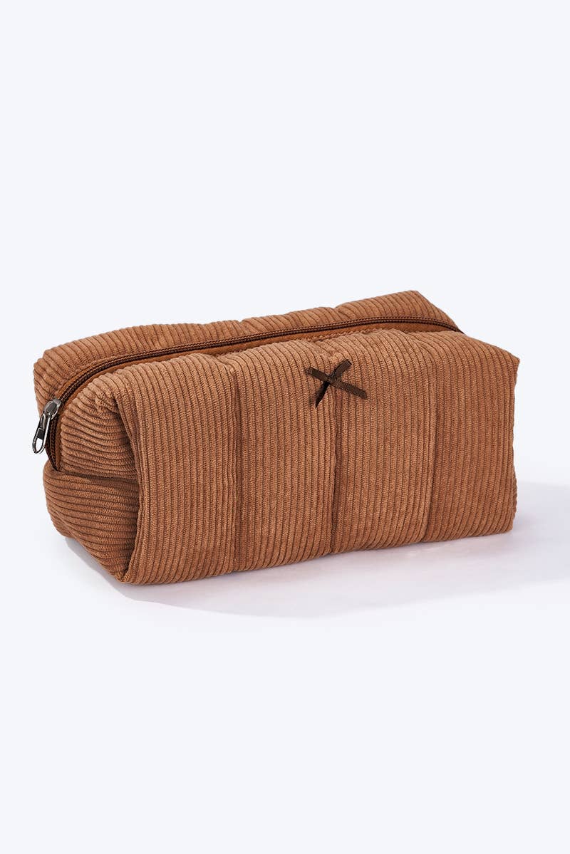Trousse de toilette en velours côtelé avec nœud CY300JH