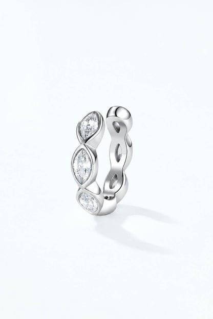 Earcuff serti zircons marquises en acier inoxydable 124AQ831