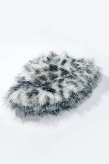 Leopard faux fur bucket hat MJ211SD