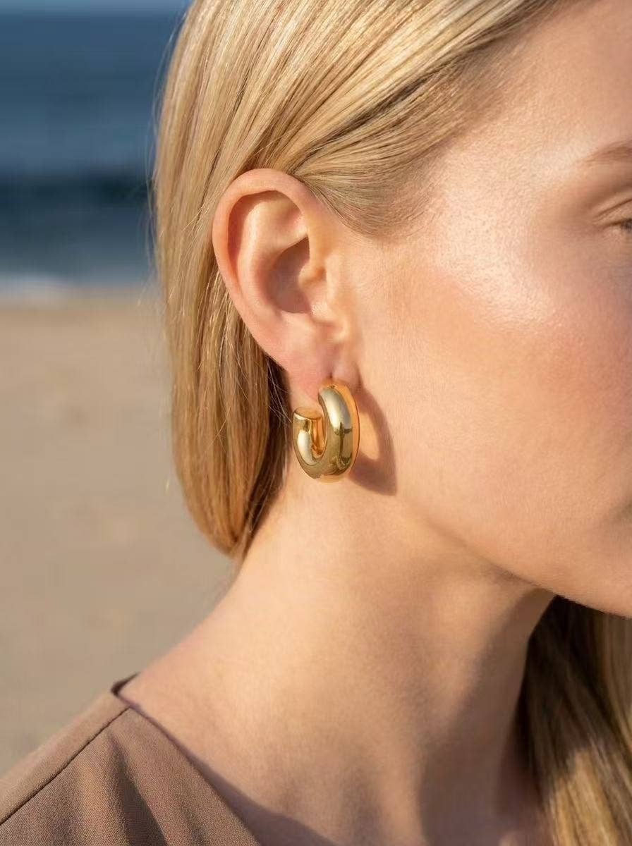 Boucles d'oreilles demi créoles en acier inoxydable 124AQ10