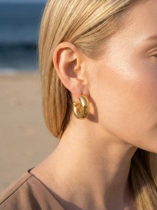 Boucles d'oreilles demi créoles en acier inoxydable 124AQ10