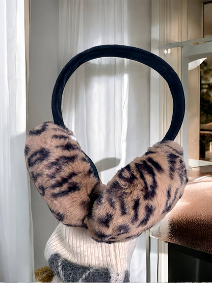 CC04 faux fur leopard earmuffs