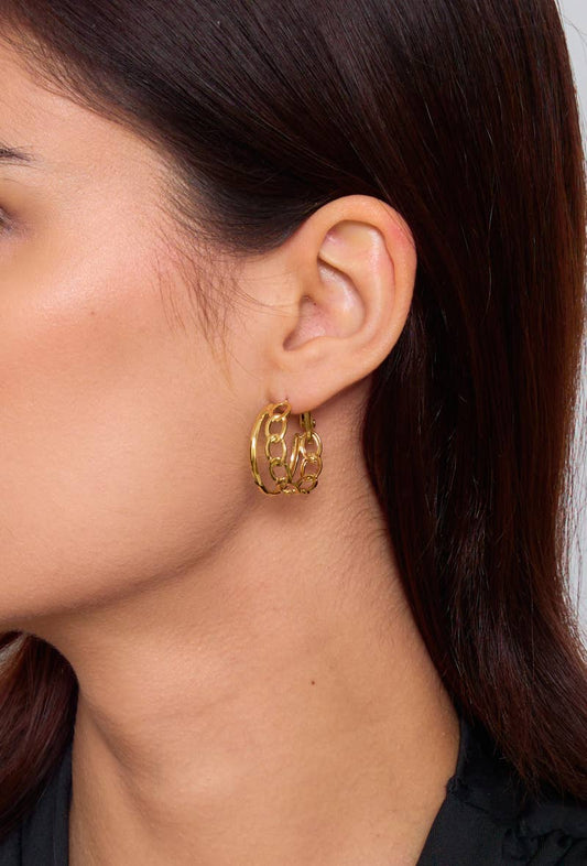 Boucles d'oreilles créoles en acier inoxydable 124RX14