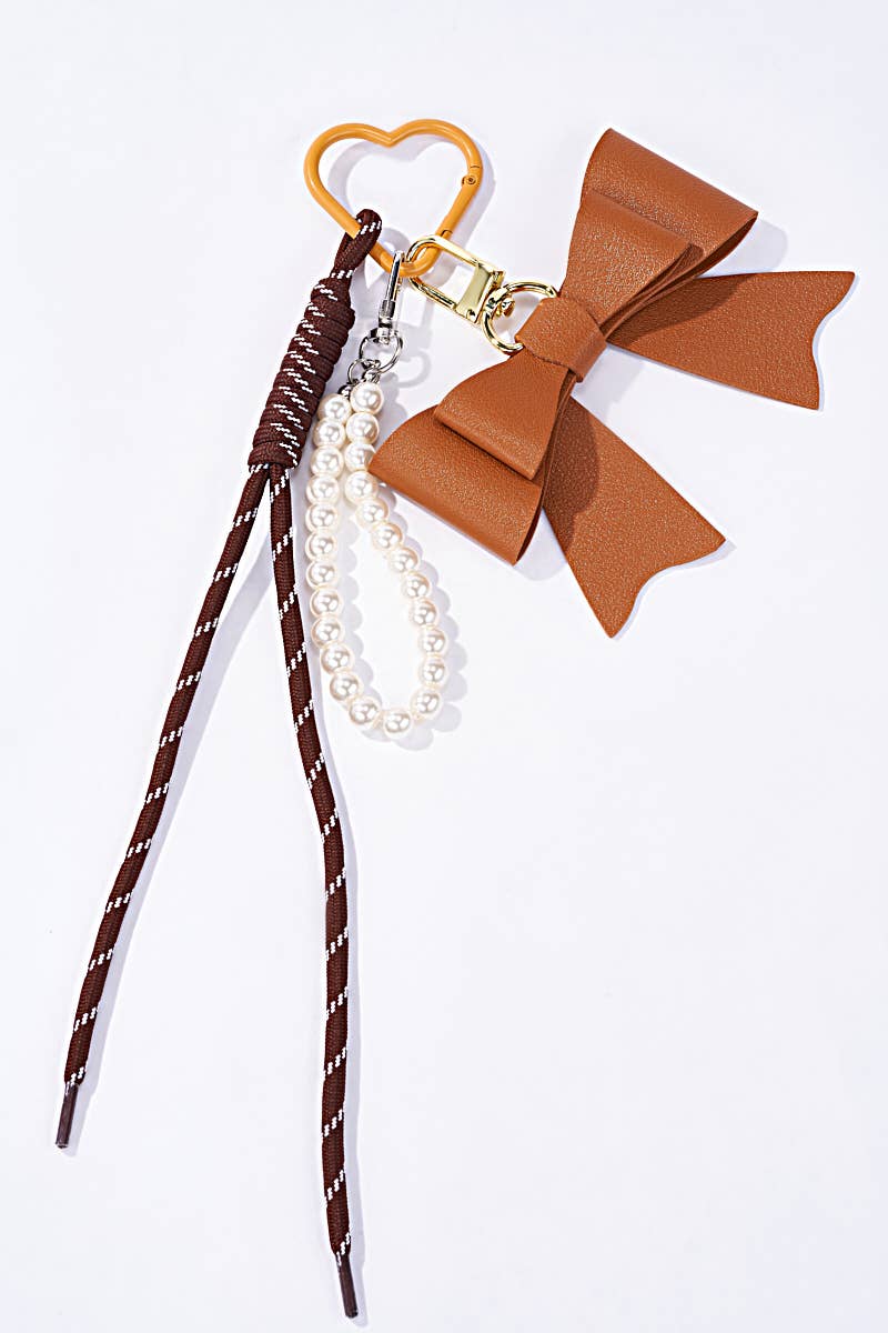 Grigri bag charm and keyring Knot and beads PC54