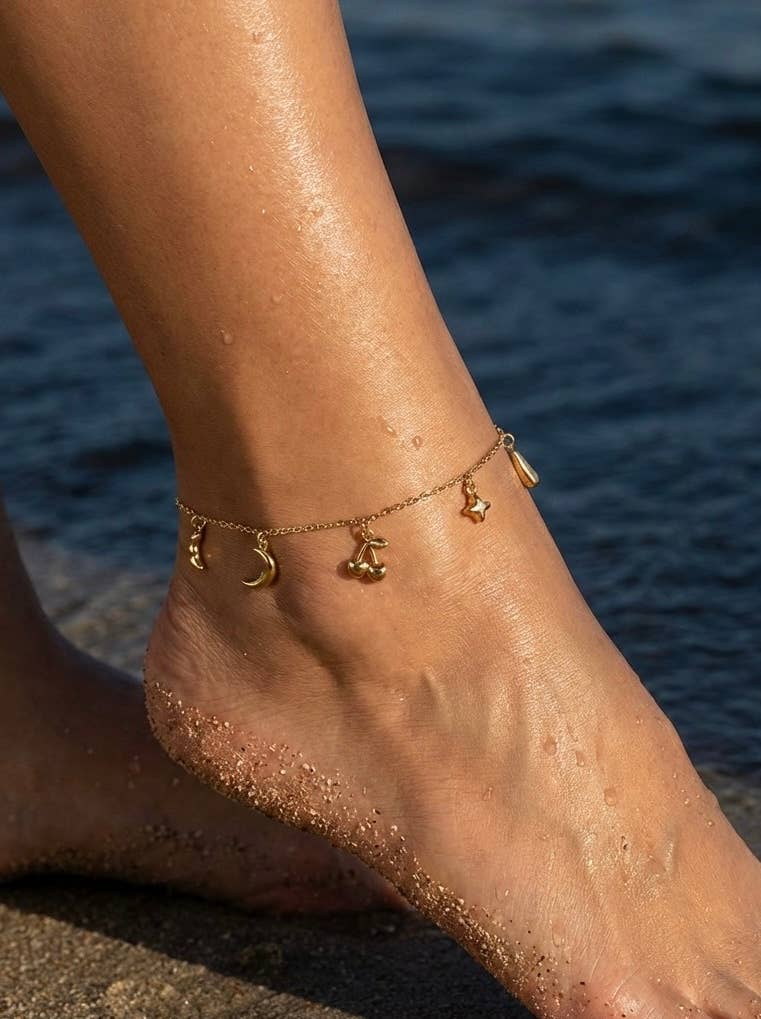 Stainless steel ankle chains 624AQ81