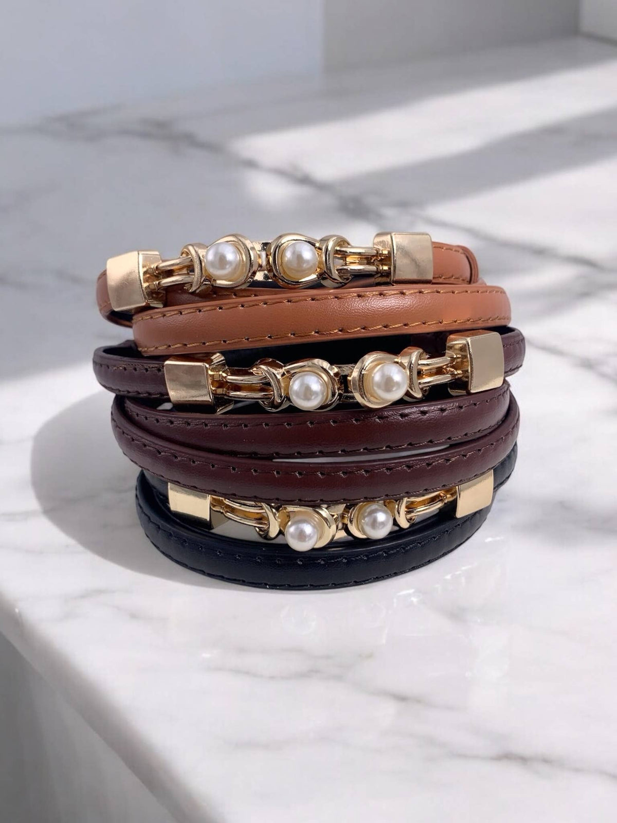 Faux leather belt CT05