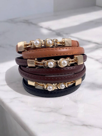 Faux leather belt CT05