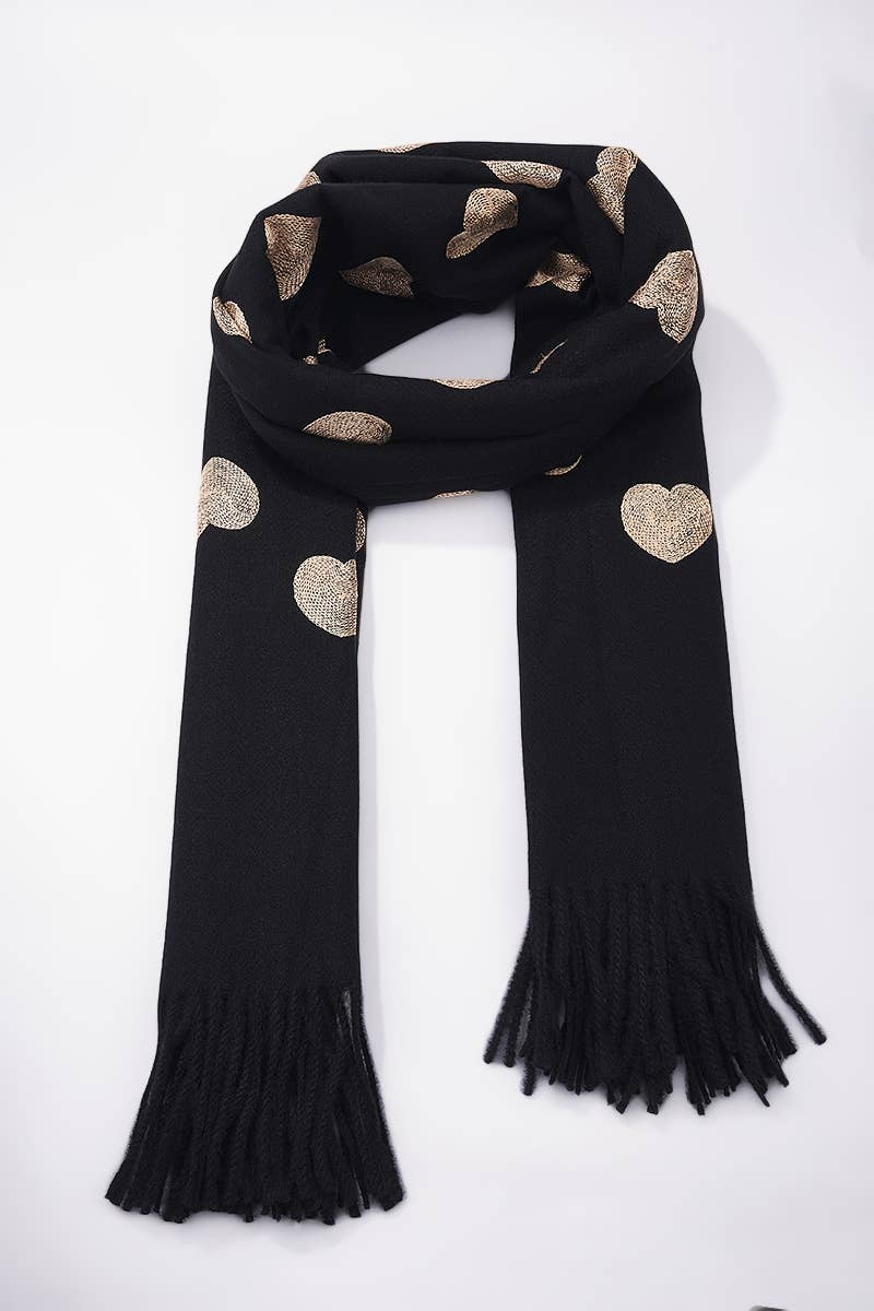 Heart pattern wool scarf FL213DF