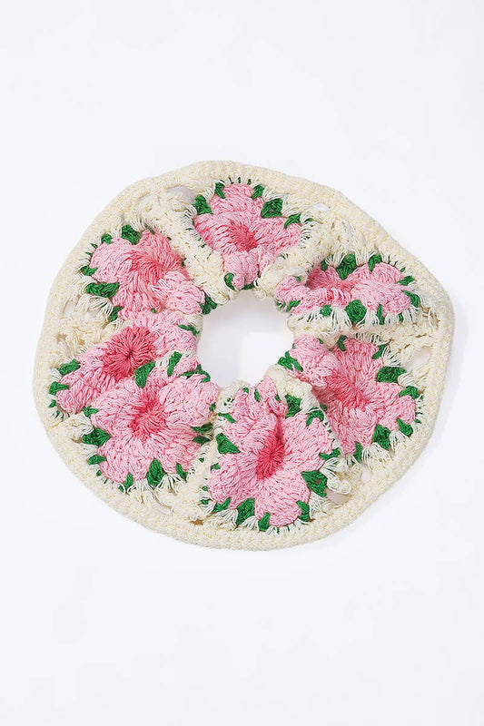 Crochet flower elastic hair tie 12cm FQ103