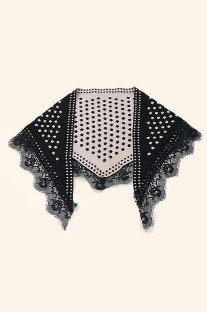 Polka dot and lace triangle scarf FL603DF