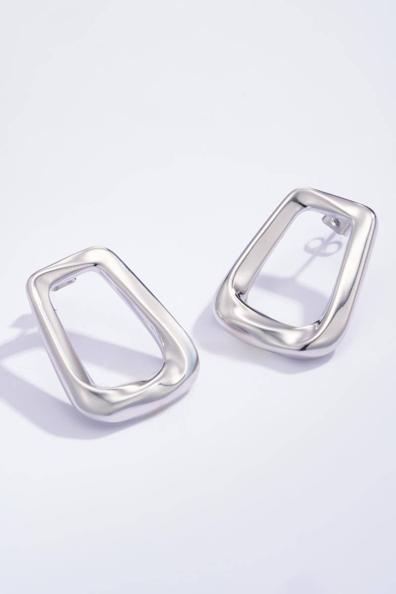 124AQ52 stainless steel drop earrings