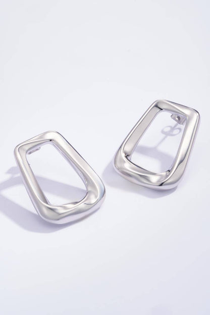 124AQ52 stainless steel drop earrings