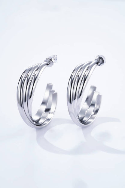 Boucles d'oreilles en acier inoxydable 124AQ290