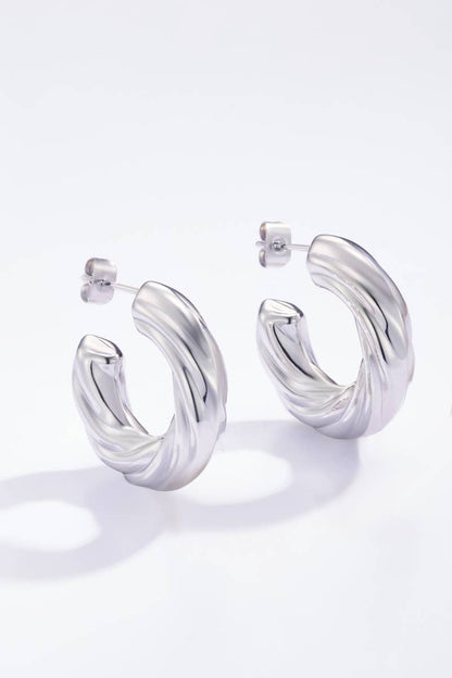 Boucles d'oreilles demi créoles texturées 124AQ11