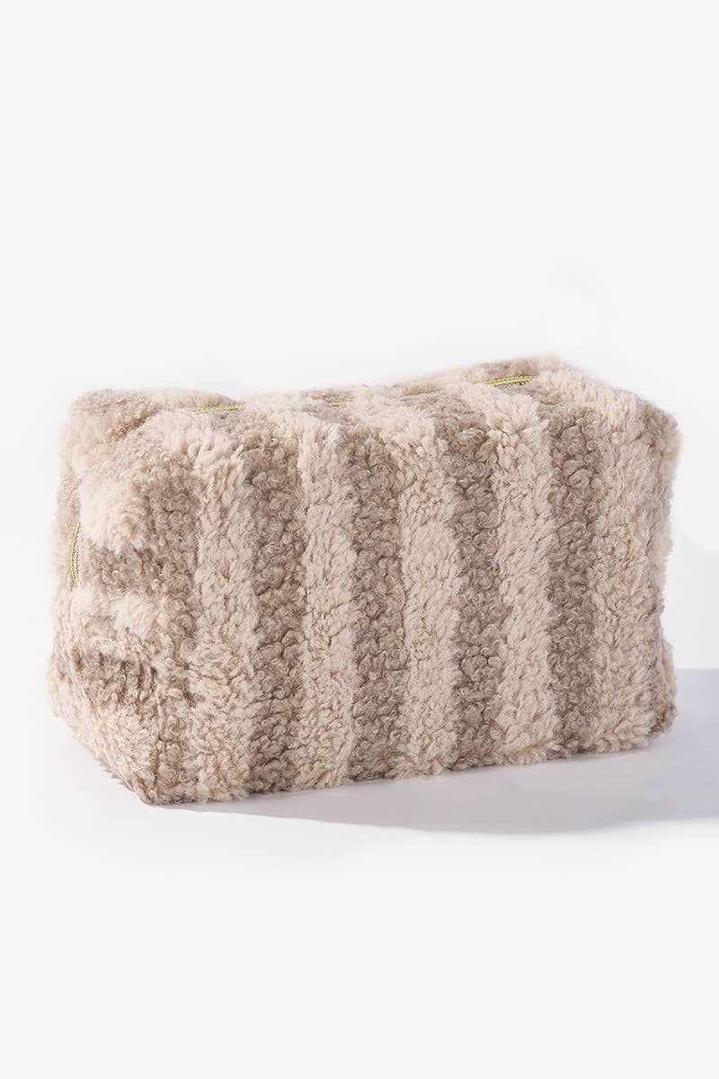 Trousse de maquillage Teddy à rayures rectangulaire CY232JH