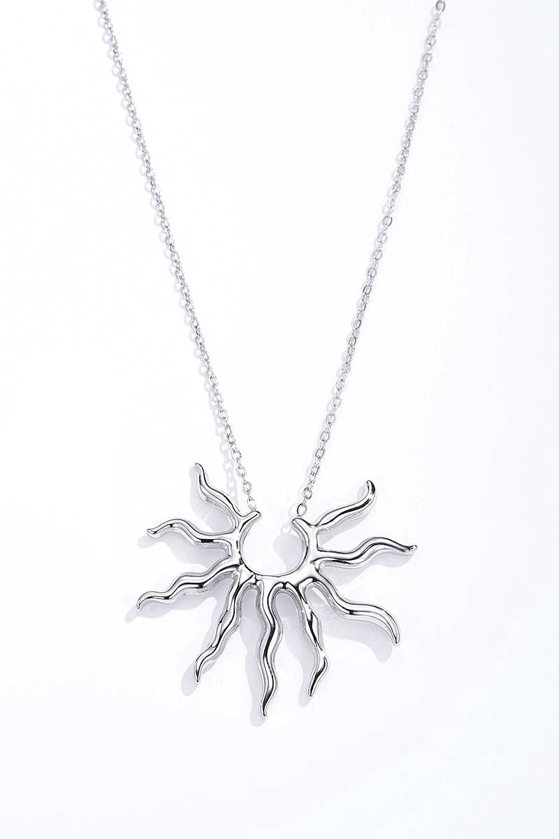 Stainless Steel Sunbeam Necklace 224AQ139