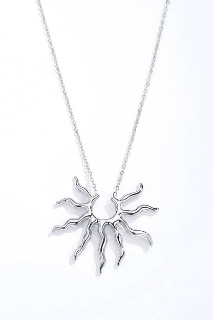 Stainless Steel Sunbeam Necklace 224AQ139