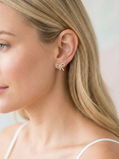 Boucles d'oreilles ruban strassées 124AQ08