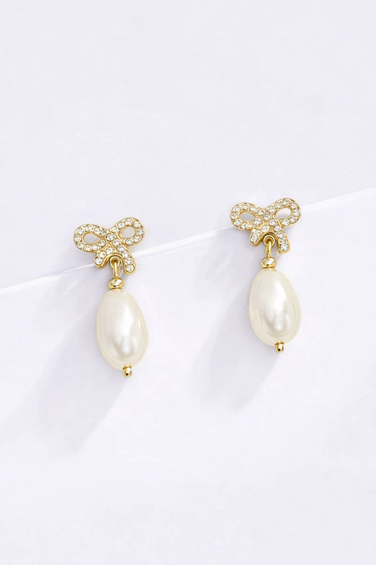 Boucles d'oreilles strassées et perlé 124AQ67