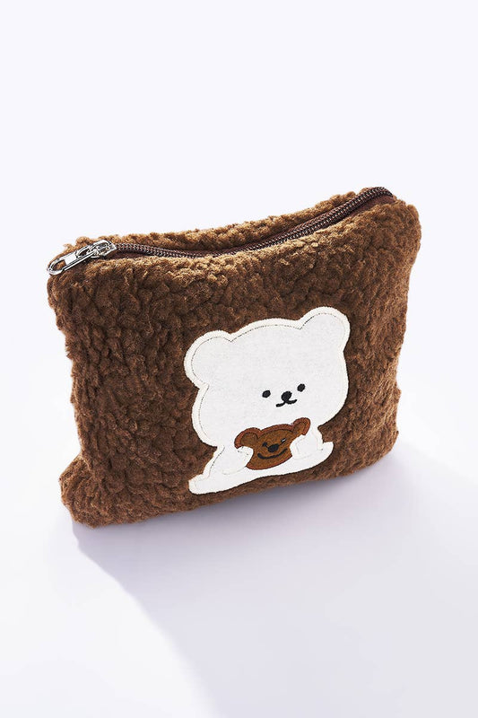 Pochette moumouté ours en peluche CY201JH