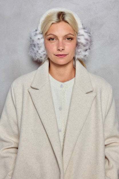 CC06 Faux fur leopard print earmuffs