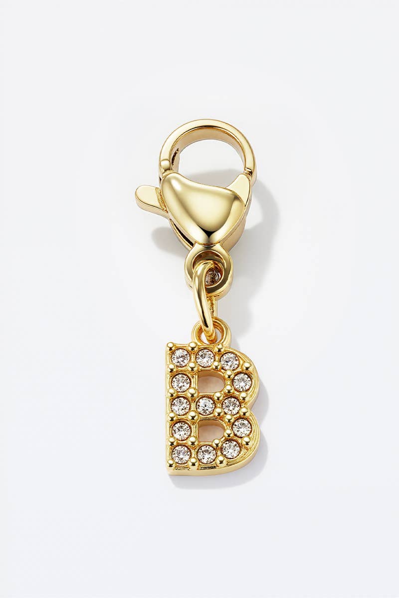 Charm breloque strassé CHARM-LETTRES-STRASS
