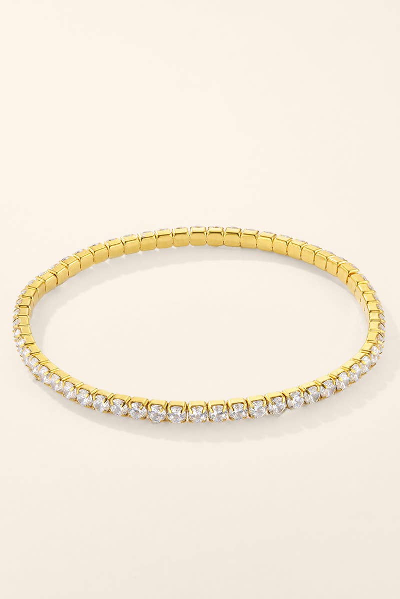 Stainless steel elastic rivière bracelet 324AQ408