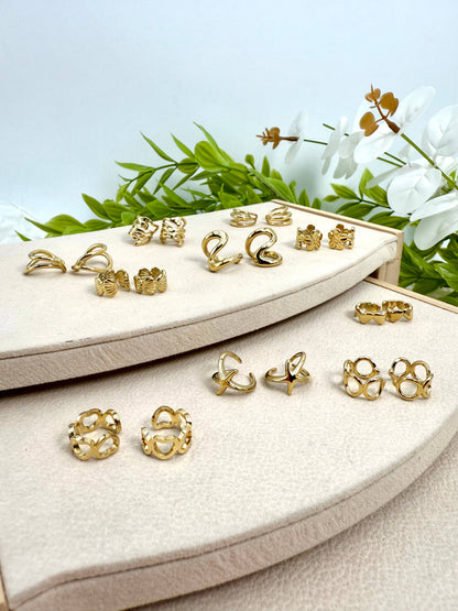 Set of 10 stainless steel ear cuffs SET286