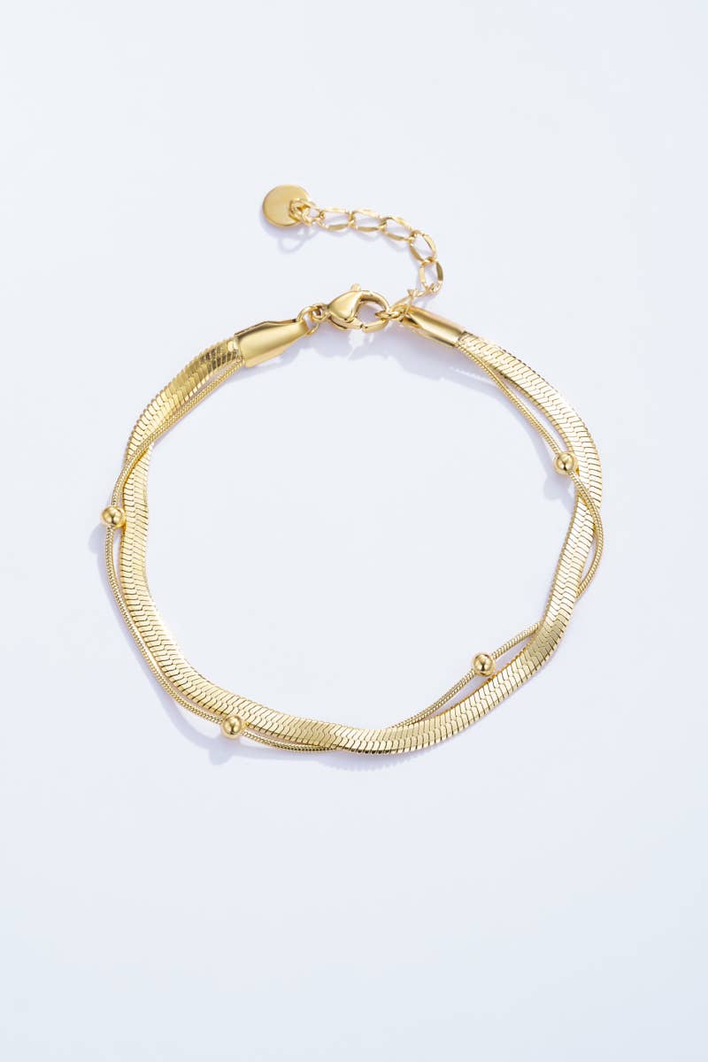 Bracelet double en acier inoxydable 324AQ08