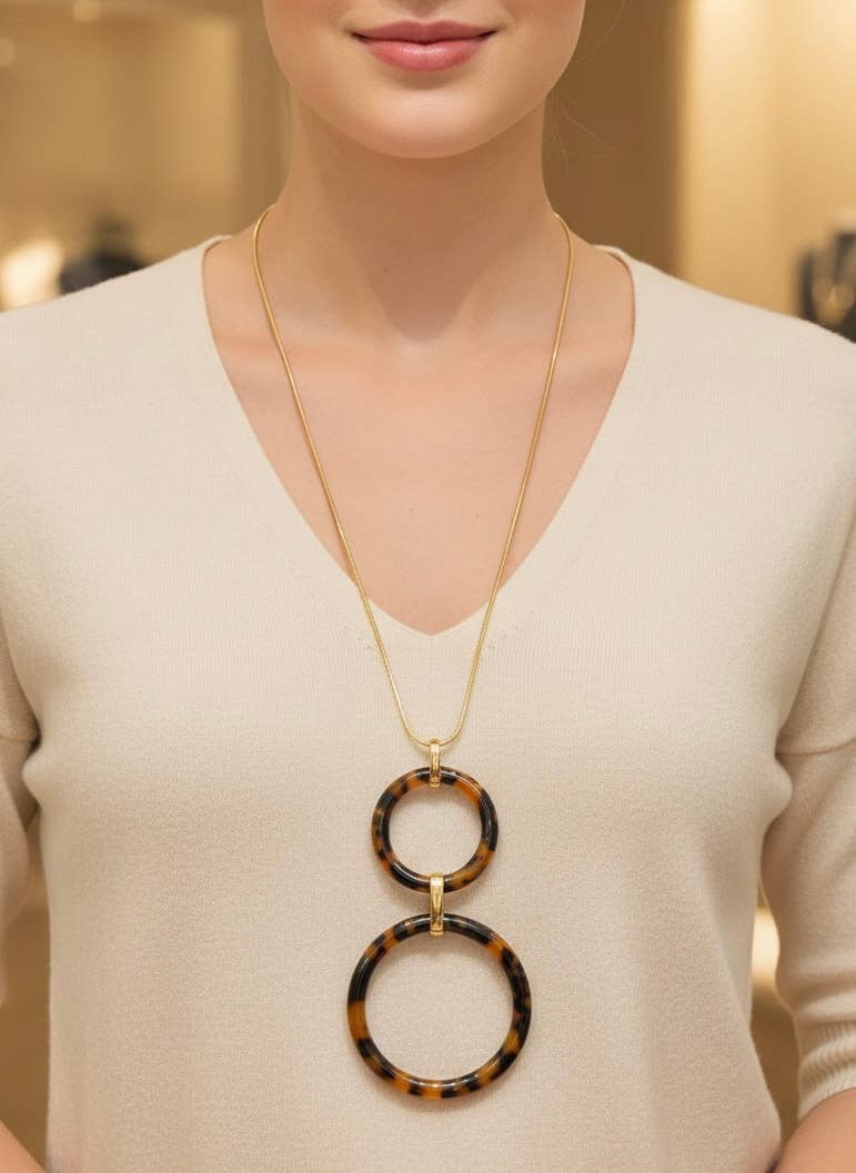 Stainless steel sautoir necklace 224RX80
