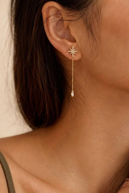 Boucles d’oreilles étoile en acier inoxydable 124AQ762