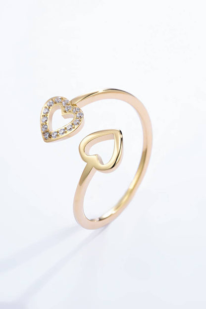 Bague cœur avec strass en acier inoxydable 424AQ61