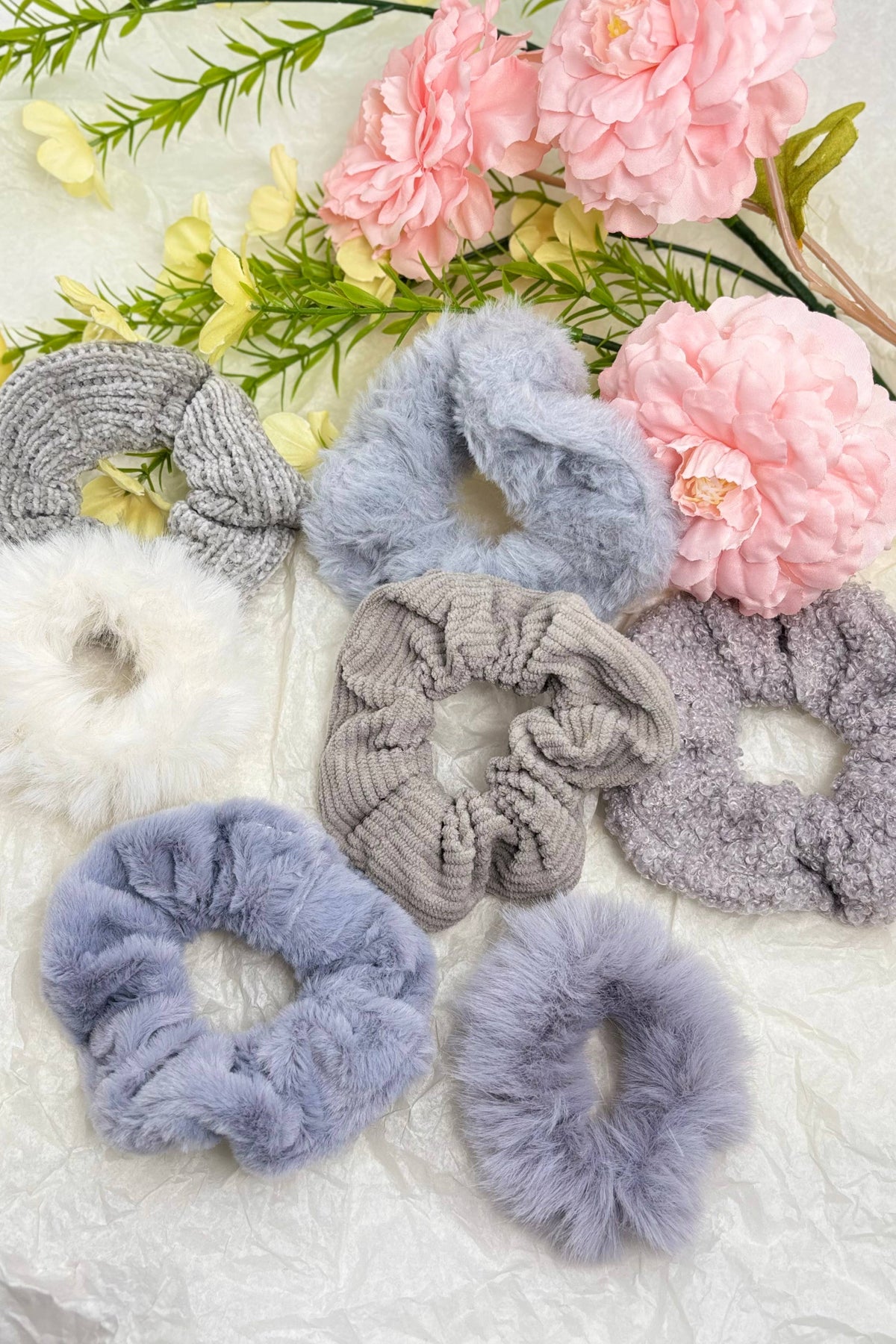 Set of 7 elastic hair scrunchies FQ01-SET