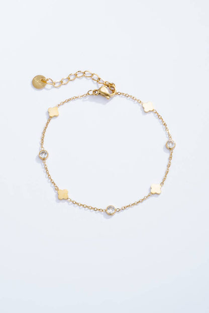 Fine stainless steel bracelet with rhinestones 324AQ09