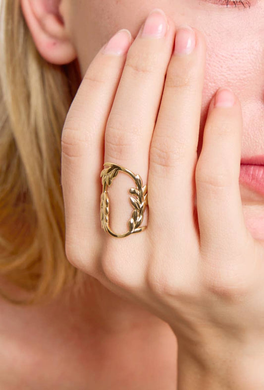 Bague feuilles en acier inoxydable 424RX42