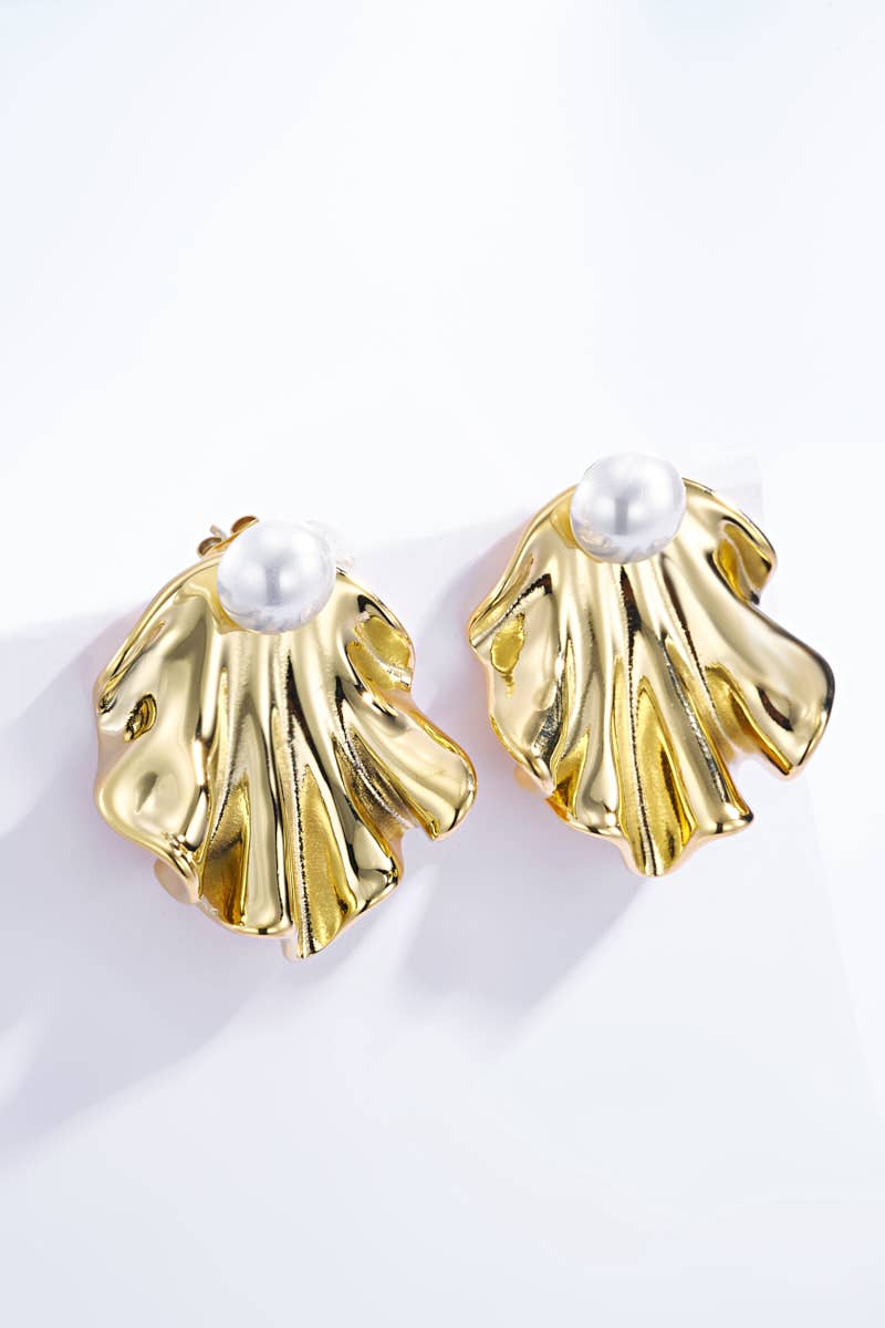 Boucles d'oreilles avec perle en acier inoxydable 124AQ201