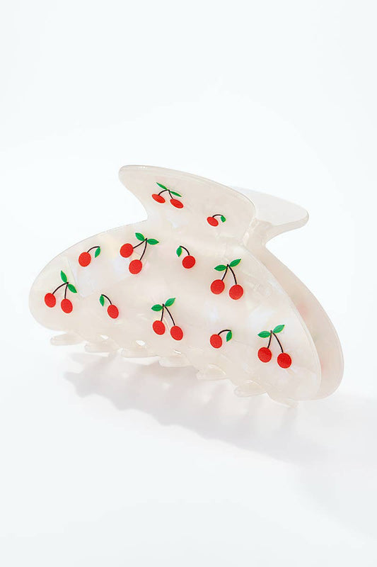 Small cherry print hair clip 9 cm YH113SS