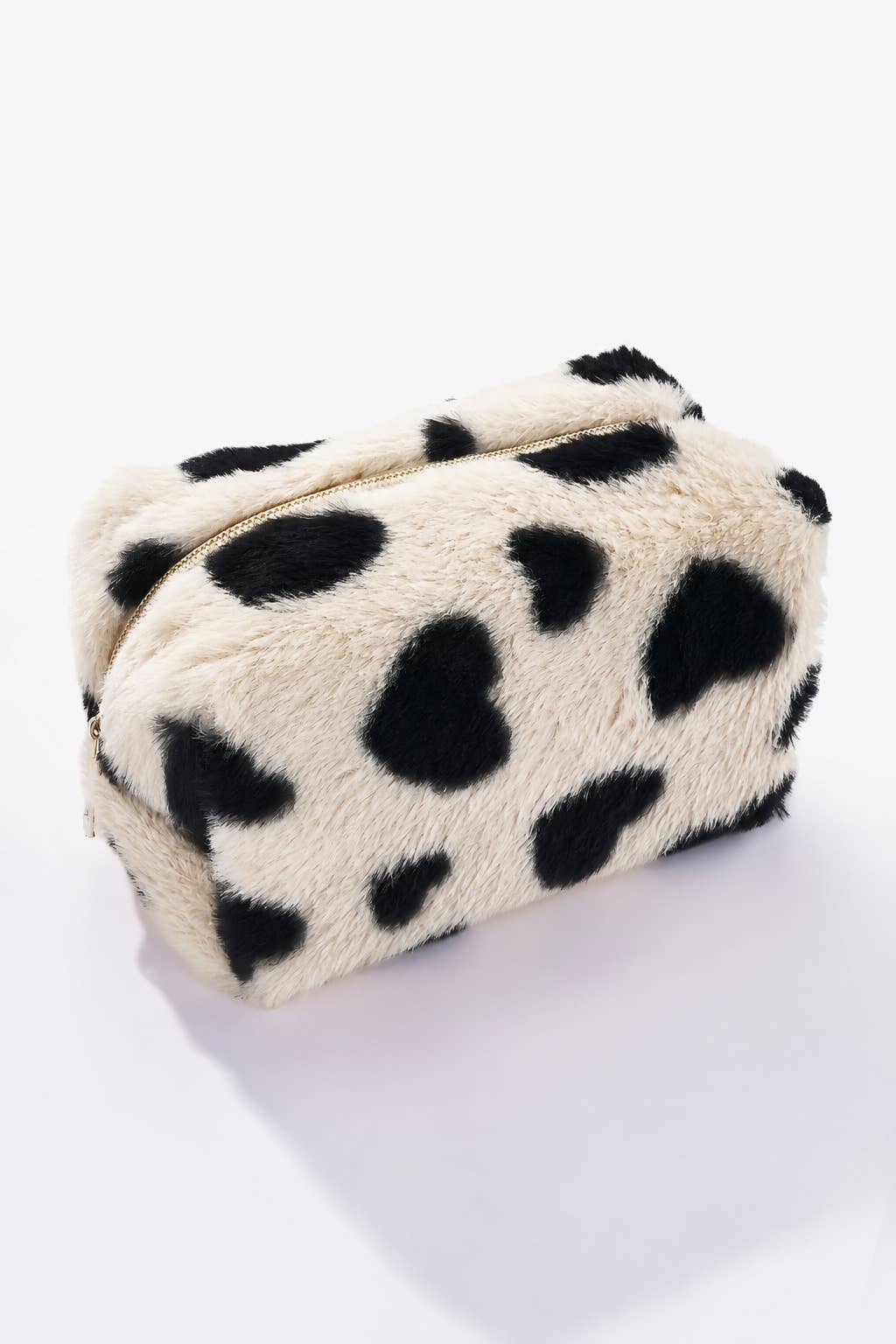 Trousse fausse fourrure motif cœur CY210JH