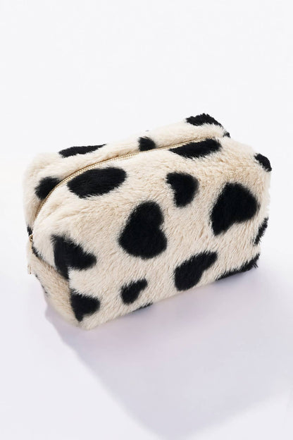 Trousse fausse fourrure motif cœur CY210JH