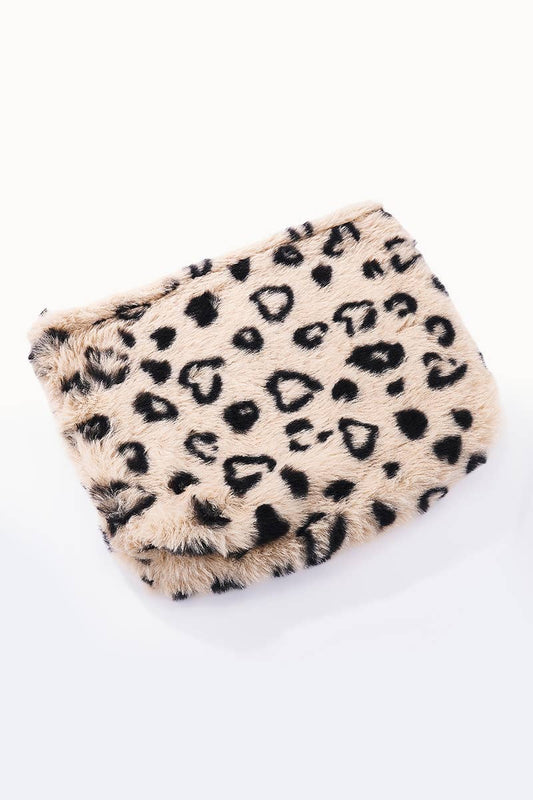 Pochette fausse fourrure motif léopard CY227JH