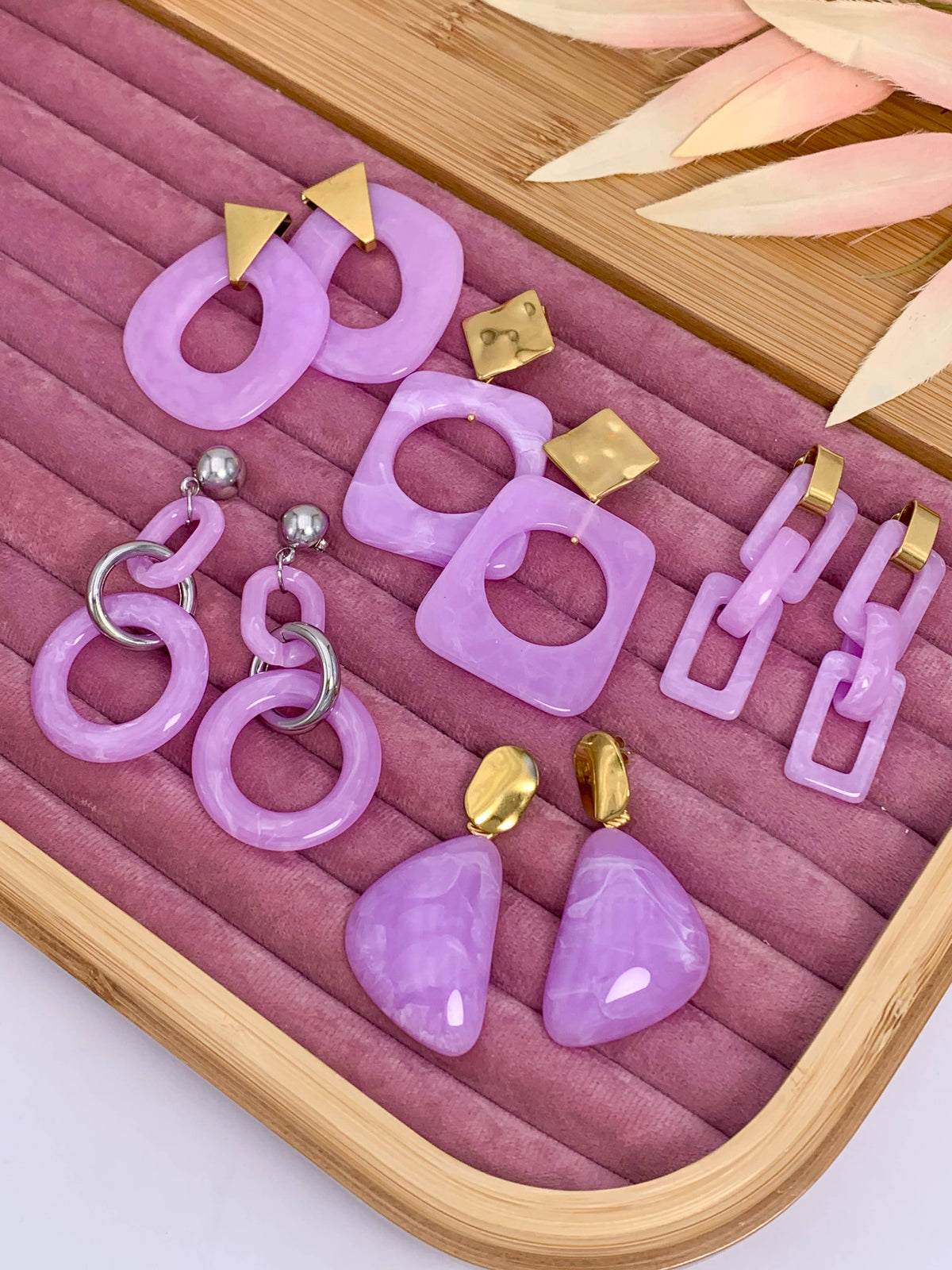 Stainless steel earring set SET83
