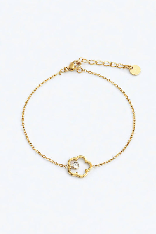 Bracelet fin avec strasse en acier inoxydable 324AQ18