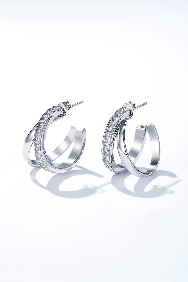 124AQ349 stainless steel earrings