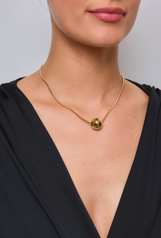 Collier Y boule en acier inoxydable 224AQ14
